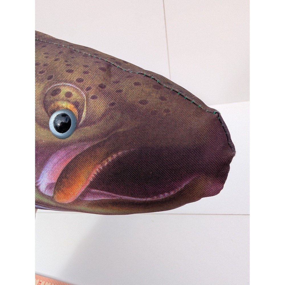 Realistic Rainbow Trout Fish Plush Pillow Novelty Cabin Decor 26 Inch - Picture 5 of 7